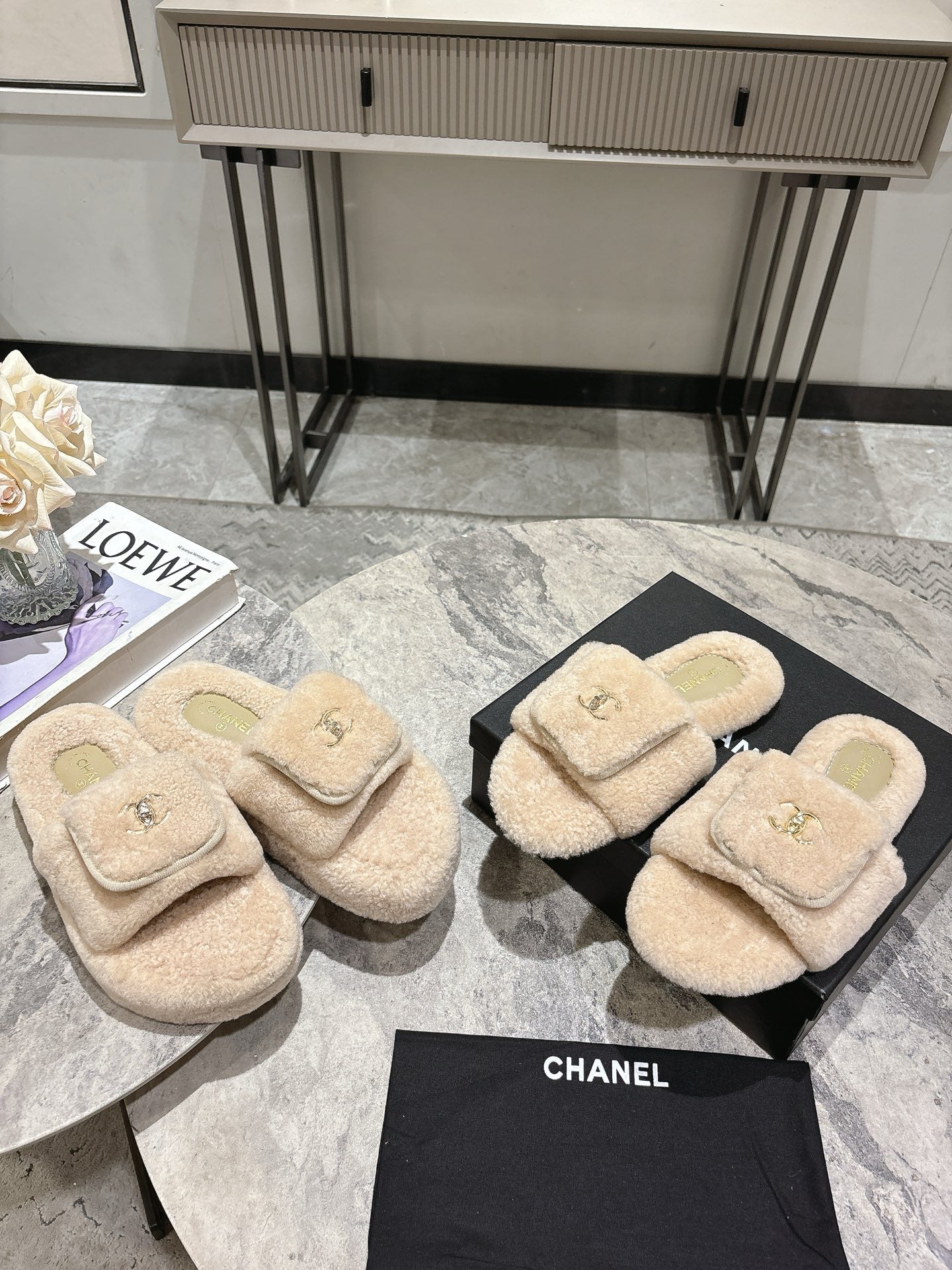 25fw new pocket woolen slippers