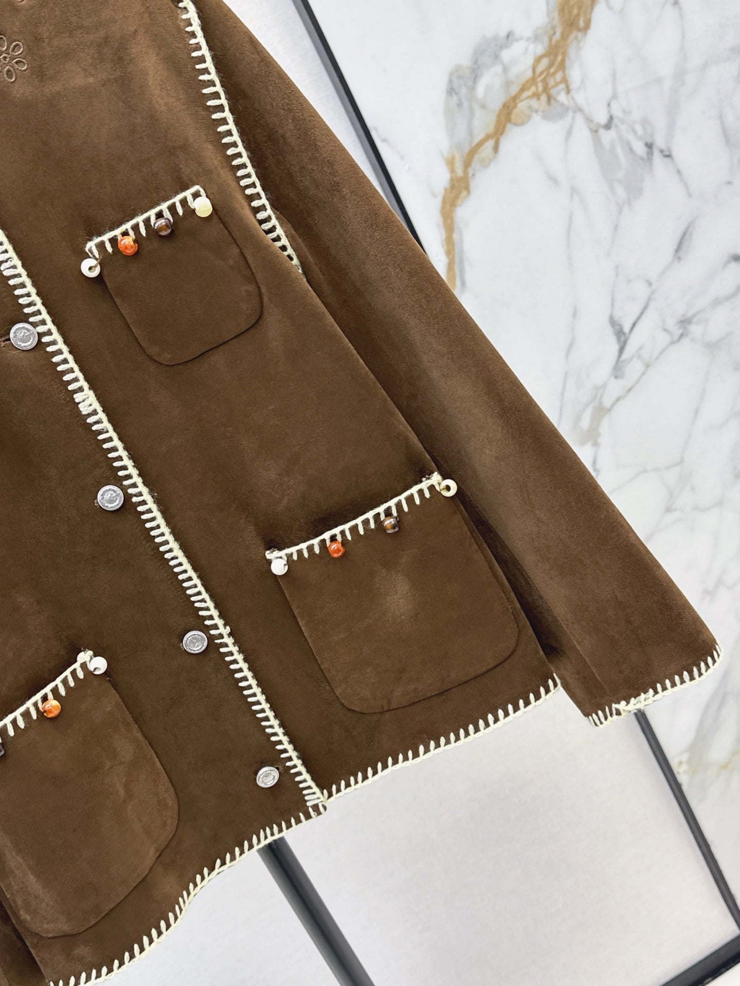 25fw new retro imitation suede jacket