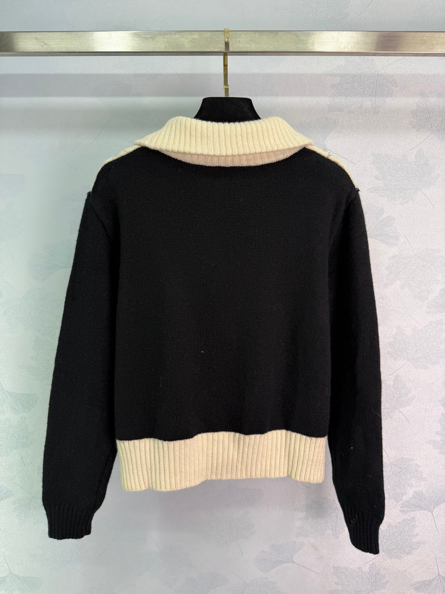 25fw new colorblock knitted cardigan