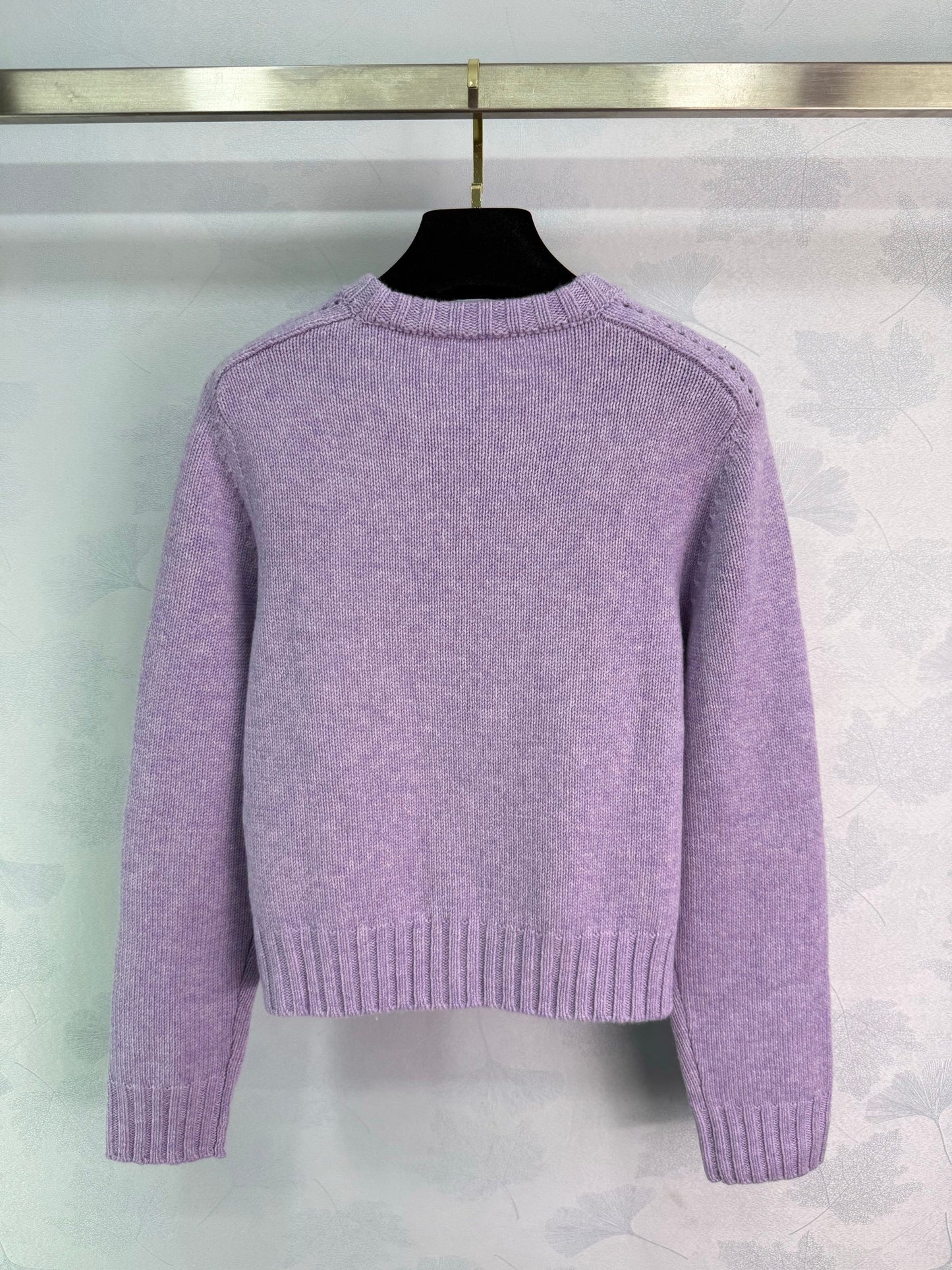 25fw new round neck hollow cashmere sweater
