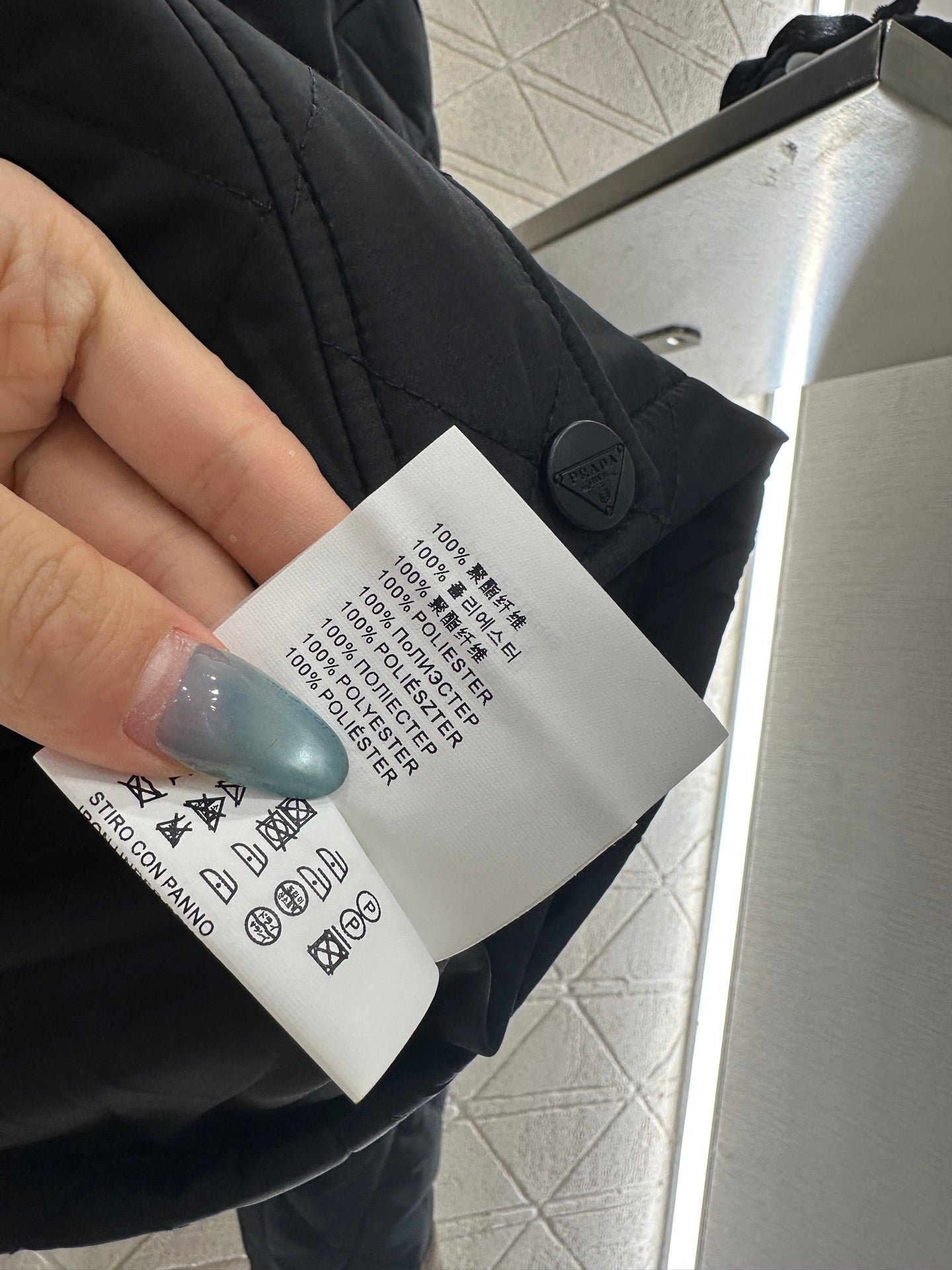 Corduroy collar diamond patterned cotton jacket