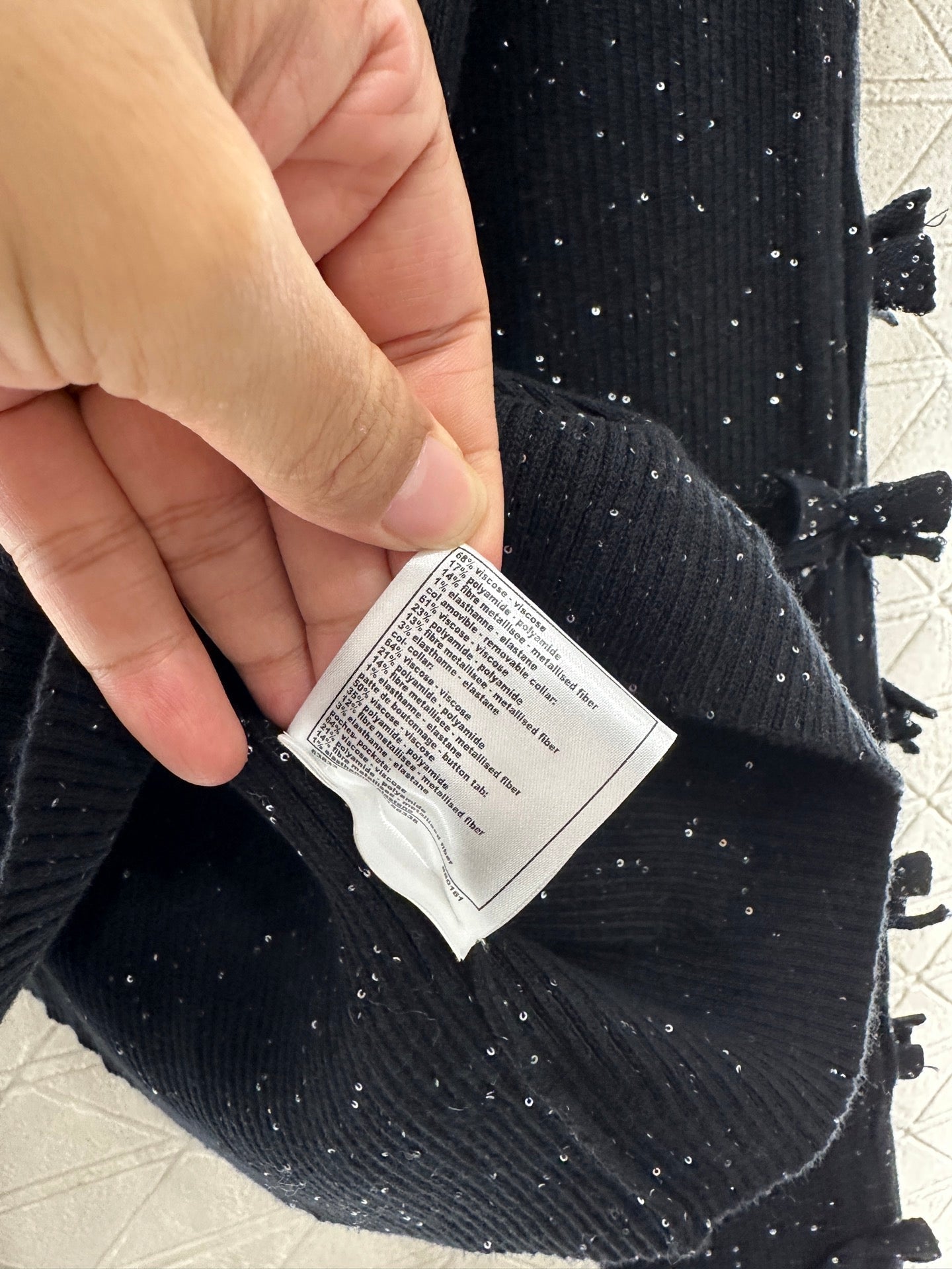 Bead bow knitted cardigan