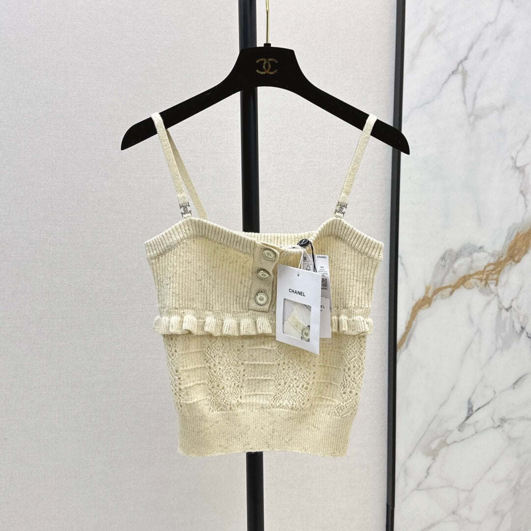 Layered Lace-Trimmed Glitter Camisole