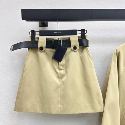 Vintage Utility Mini Skirt in Trench Fabric