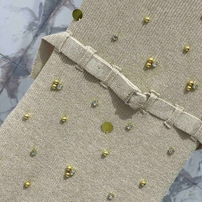 Bejeweled Slit Camisole Dress