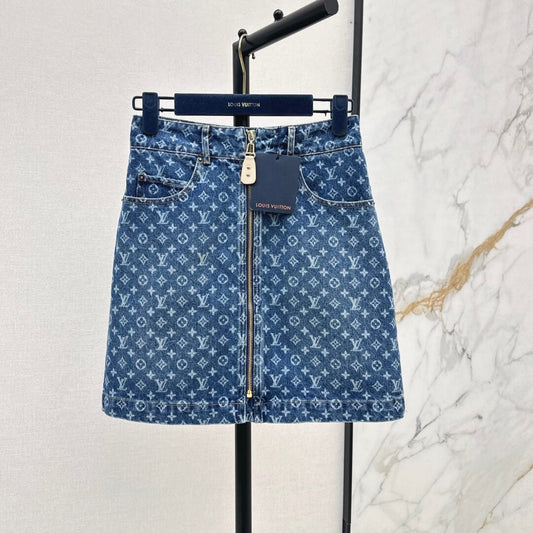 Utility Zip-Front Denim Mini