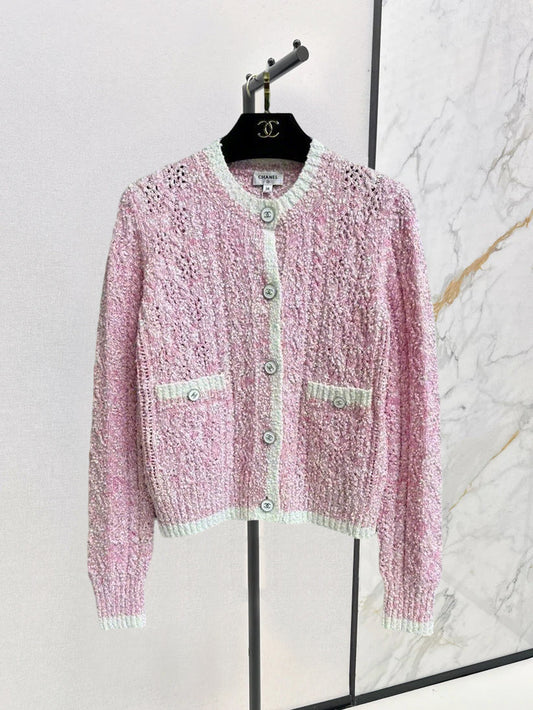 New colorblock hollow cardigan