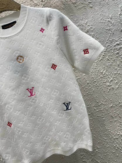 25ss new spring dark pattern jacquard knitted T-shirt