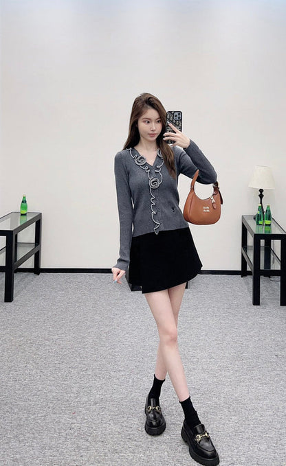 25 new product Flower knitted cardigan