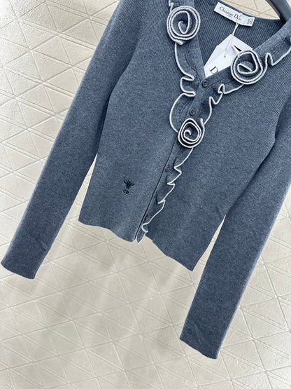 25 new product Flower knitted cardigan