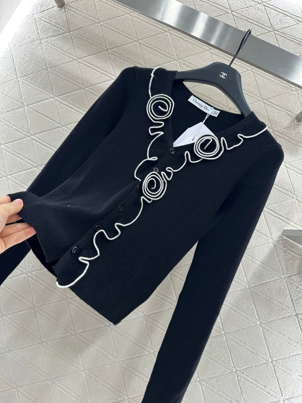 25 new product Flower knitted cardigan