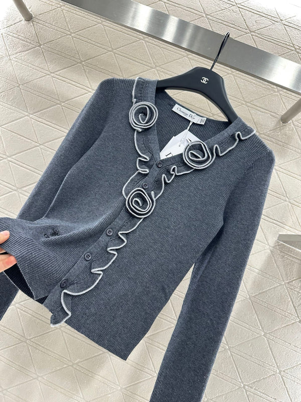 25 new product Flower knitted cardigan