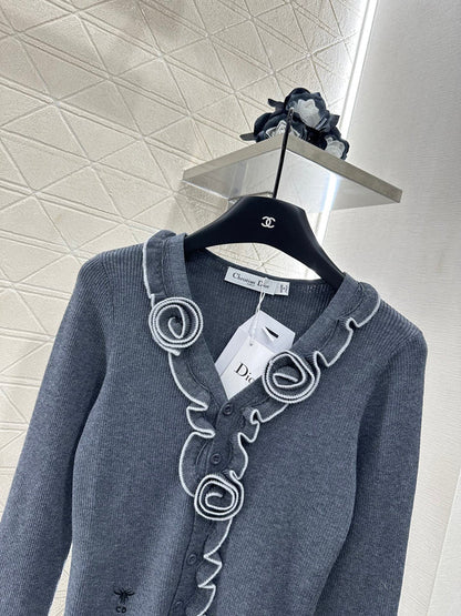 25 new product Flower knitted cardigan