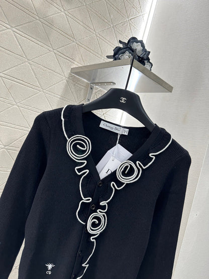 25 new product Flower knitted cardigan