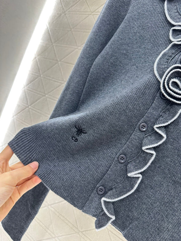 25 new product Flower knitted cardigan