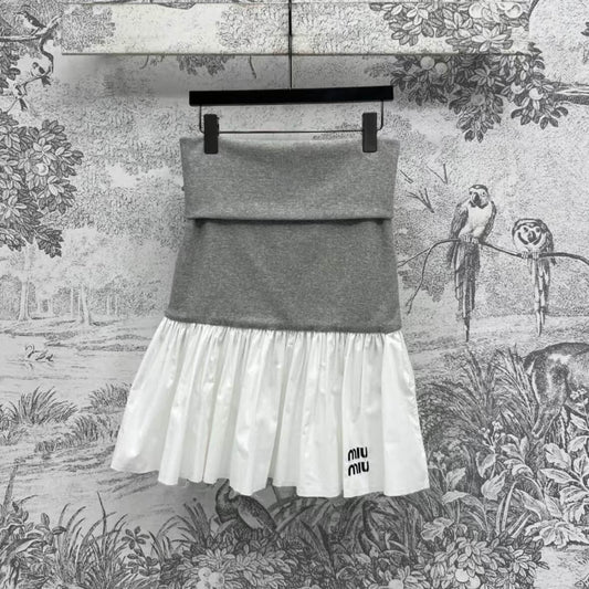 Classic Designed Patchwork Bustier Dress