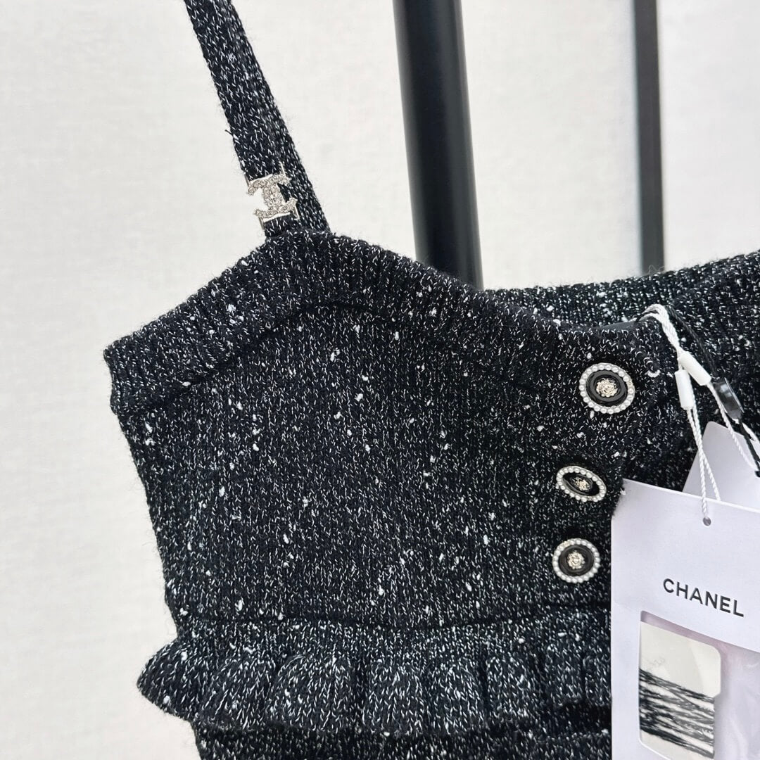 Layered Lace-Trimmed Glitter Camisole