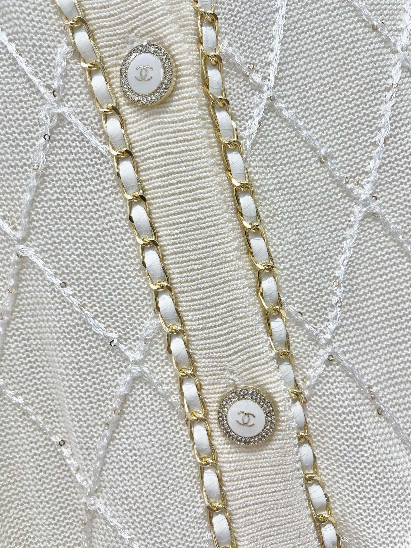 Hand-Strapped Sequined Knit Cardigan