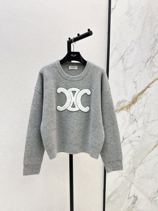3D towel embroidered sweater