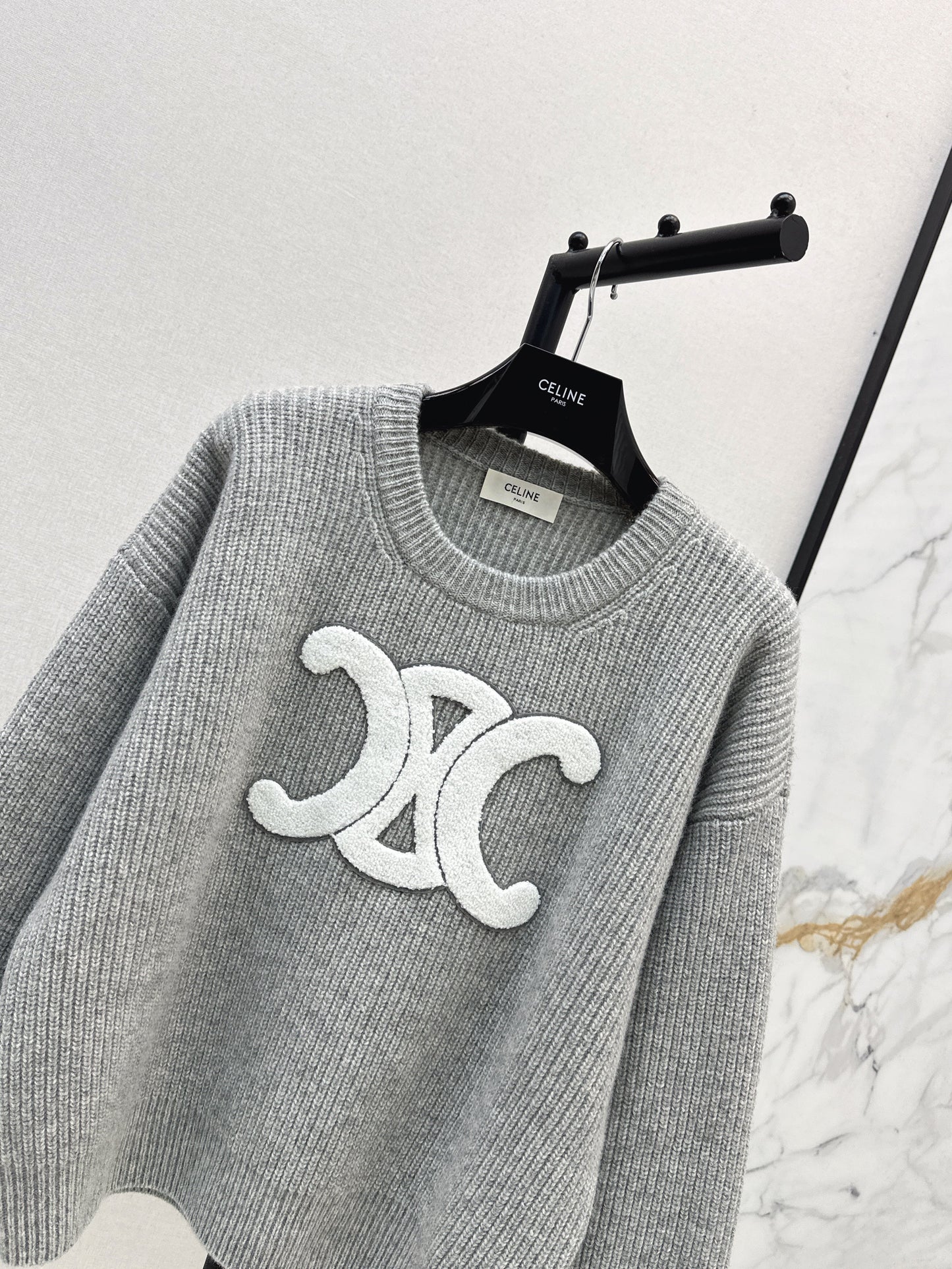 3D towel embroidered sweater