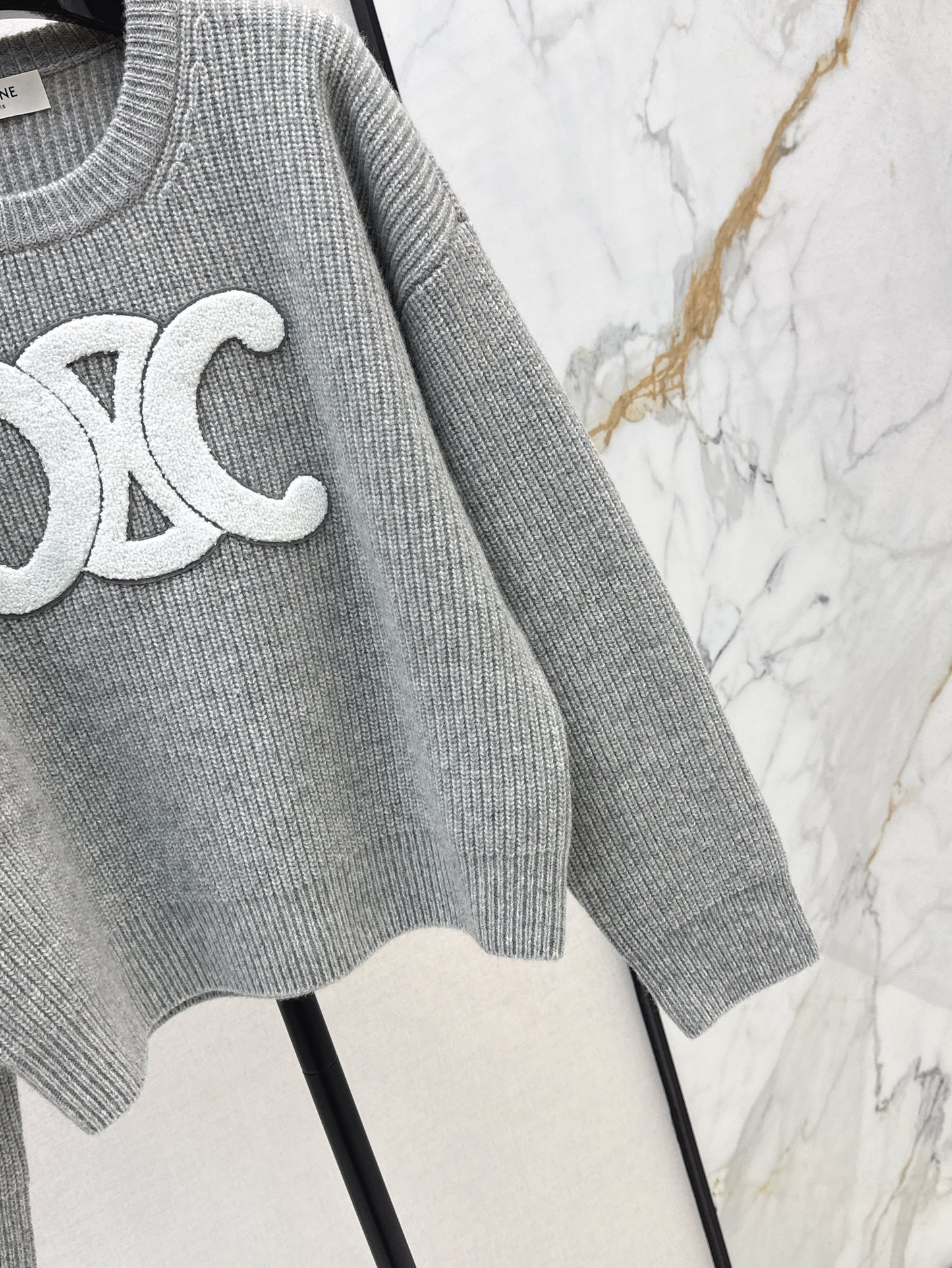 3D towel embroidered sweater