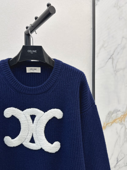 3D towel embroidered sweater