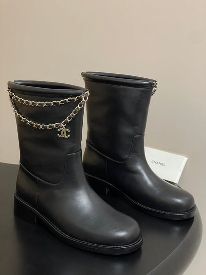 Chain boots suede short boots