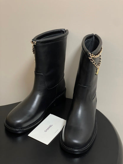 Chain boots suede short boots