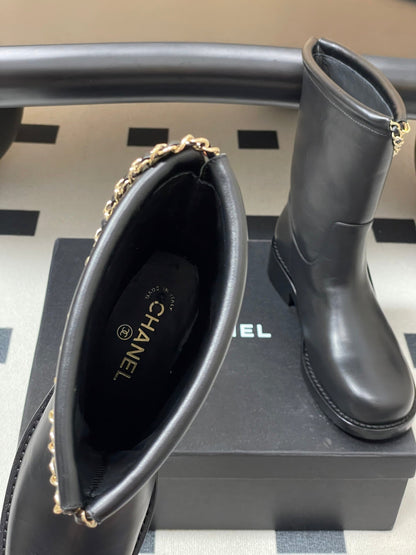 Chain boots suede short boots