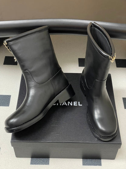 Chain boots suede short boots