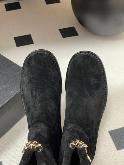 Chain boots suede short boots