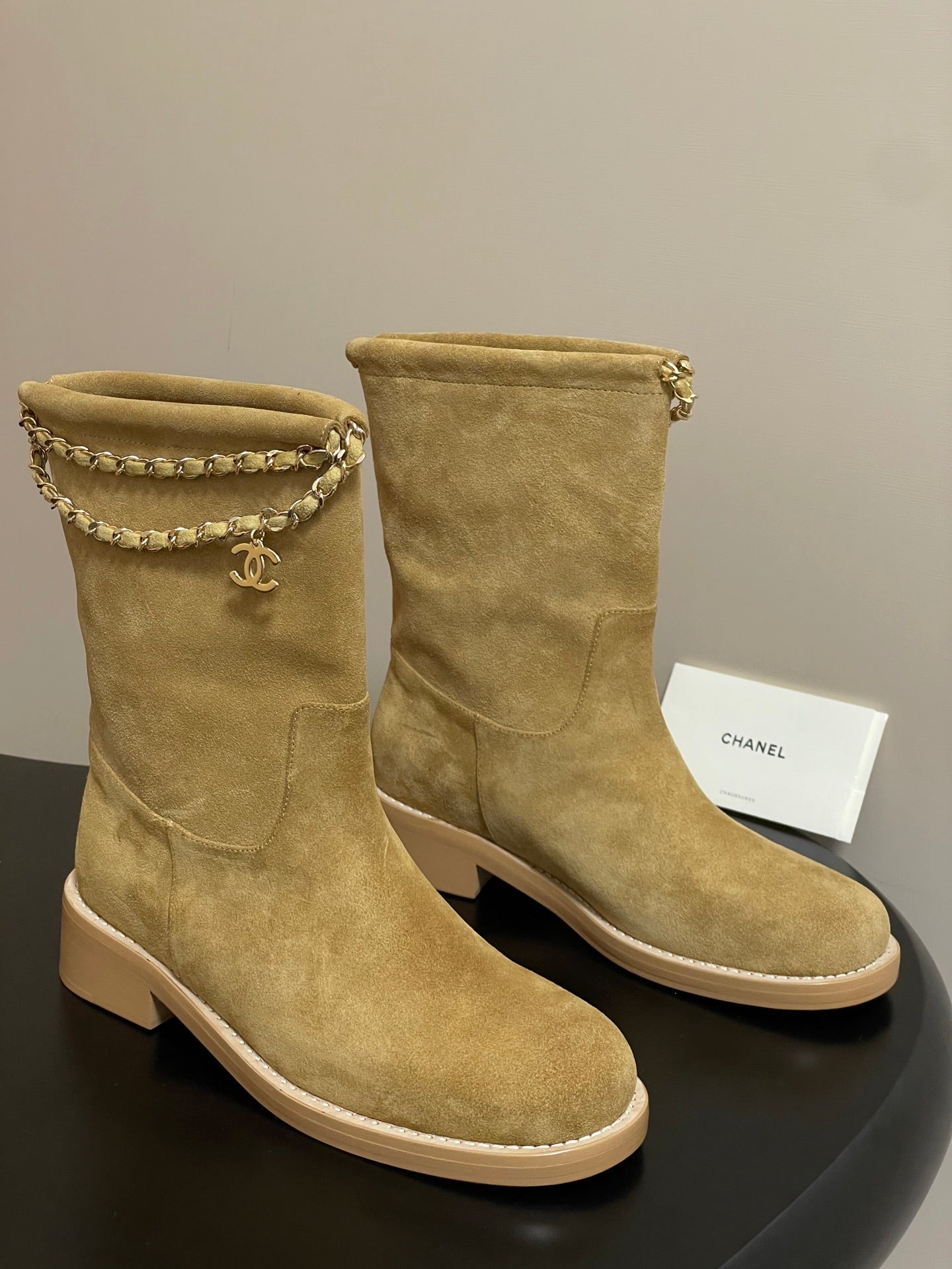 Chain boots suede short boots