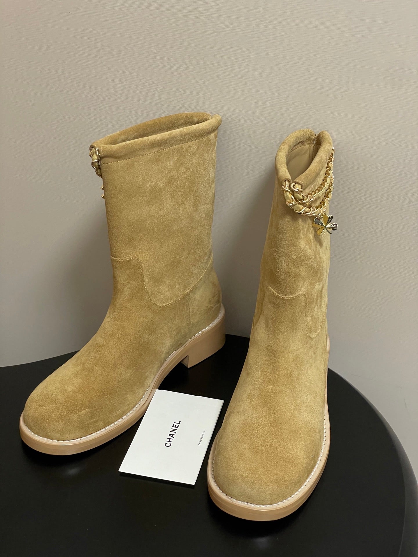 Chain boots suede short boots