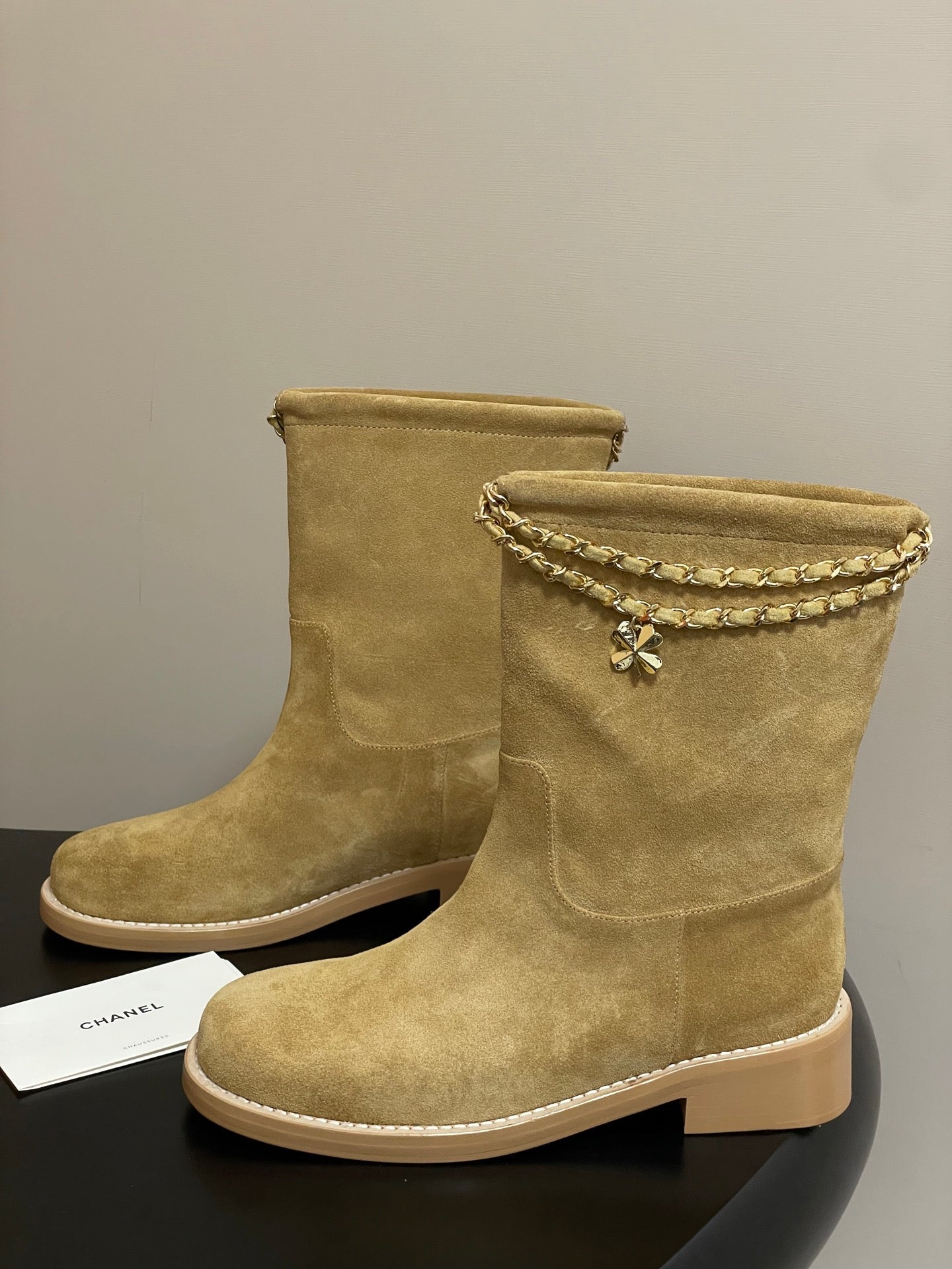 Chain boots suede short boots