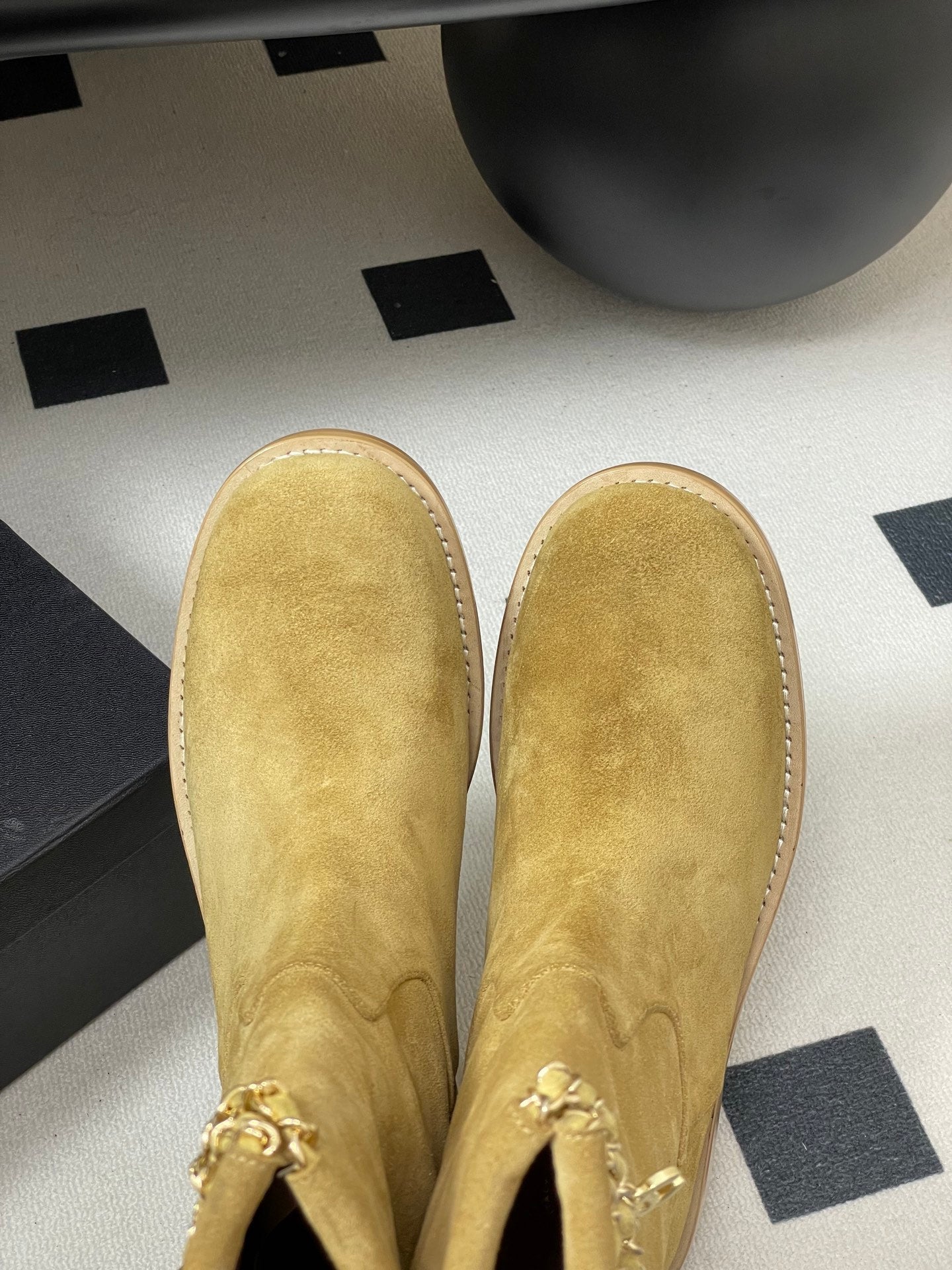 Chain boots suede short boots