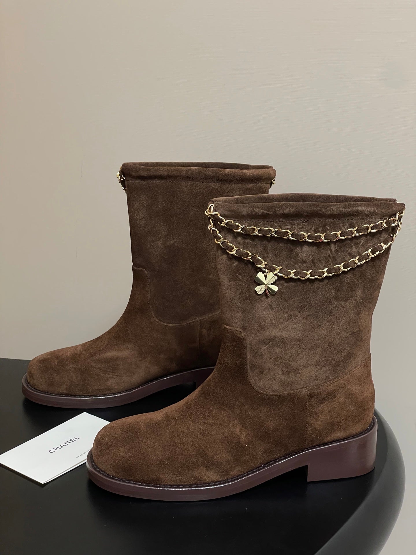 Chain boots suede short boots