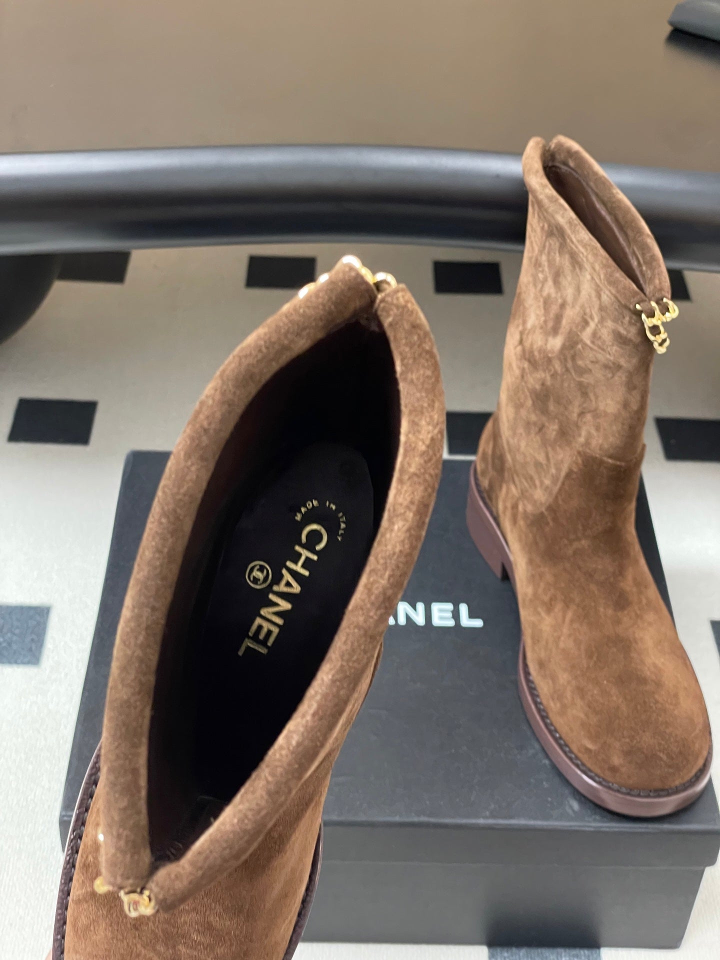 Chain boots suede short boots