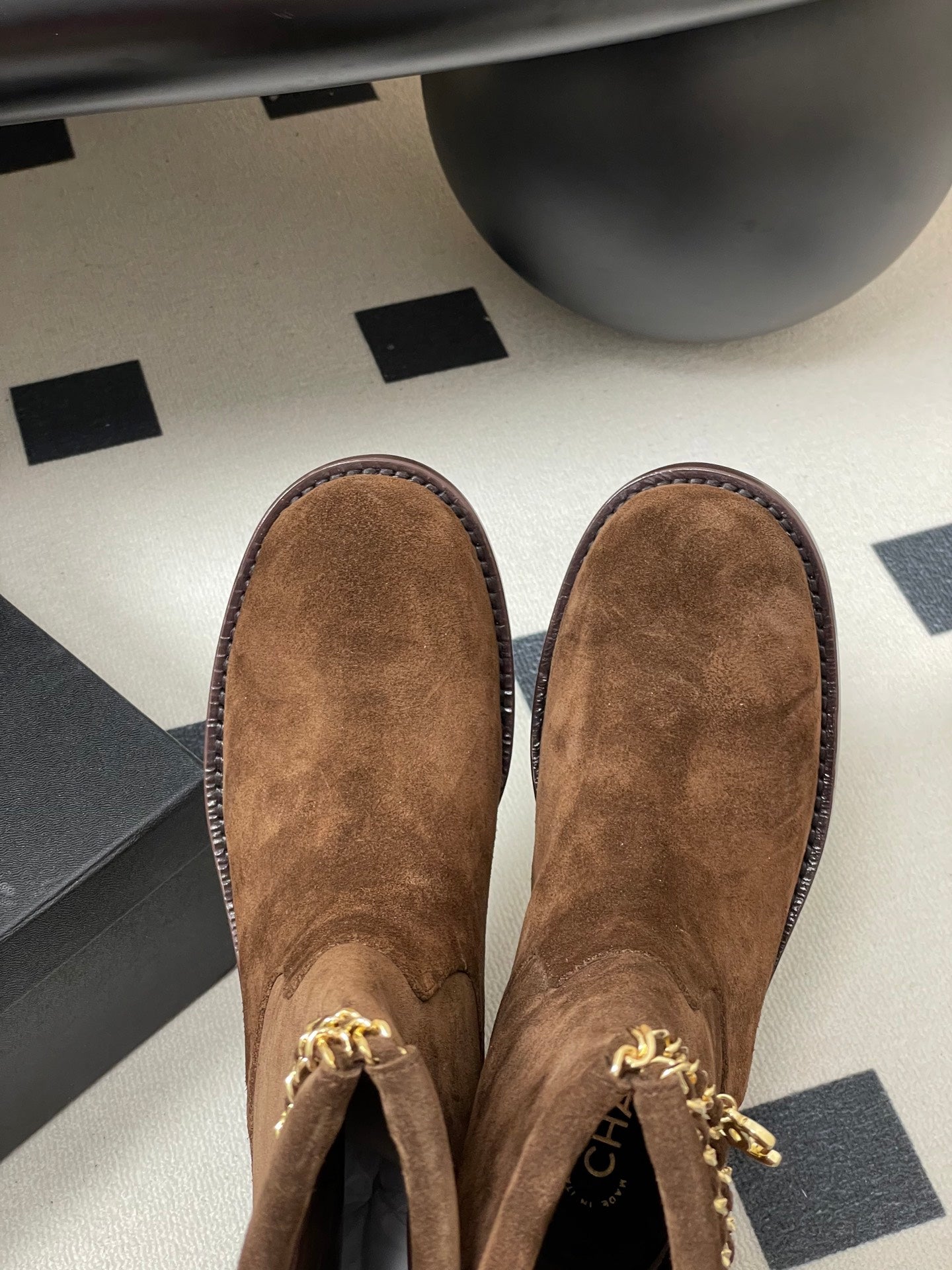 Chain boots suede short boots