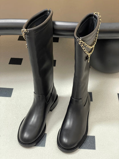 Chain boots suede short boots