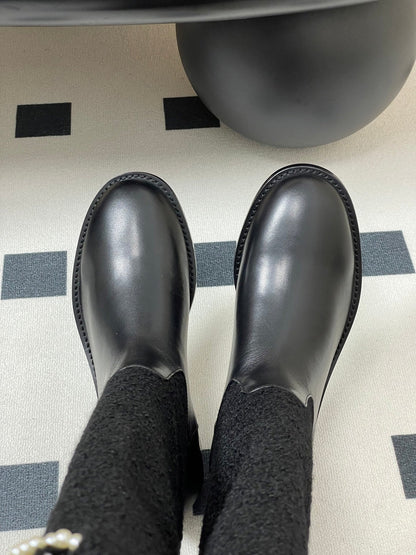 Chain boots suede short boots