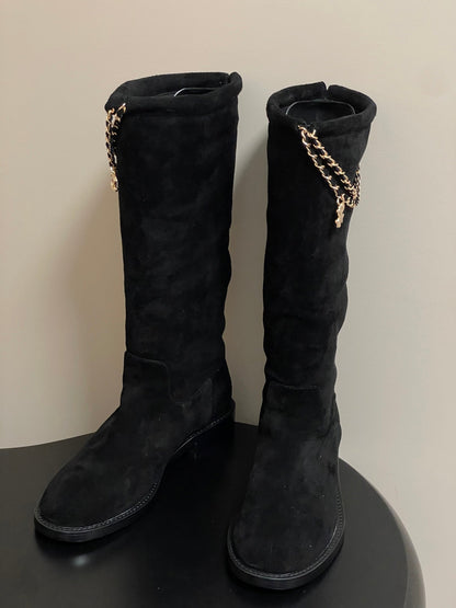 Chain boots suede short boots