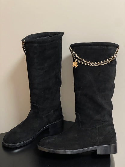 Chain boots suede short boots