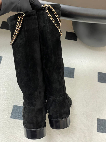 Chain boots suede short boots
