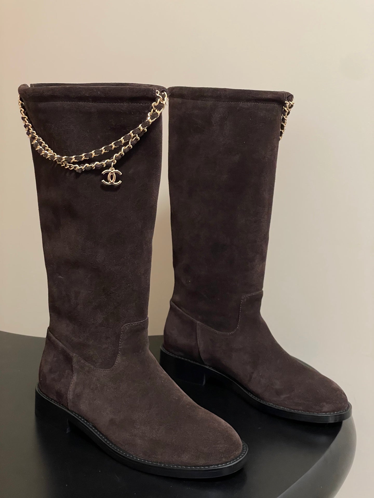 Chain boots suede short boots