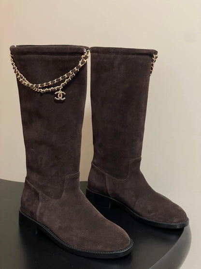 Chain boots suede short boots