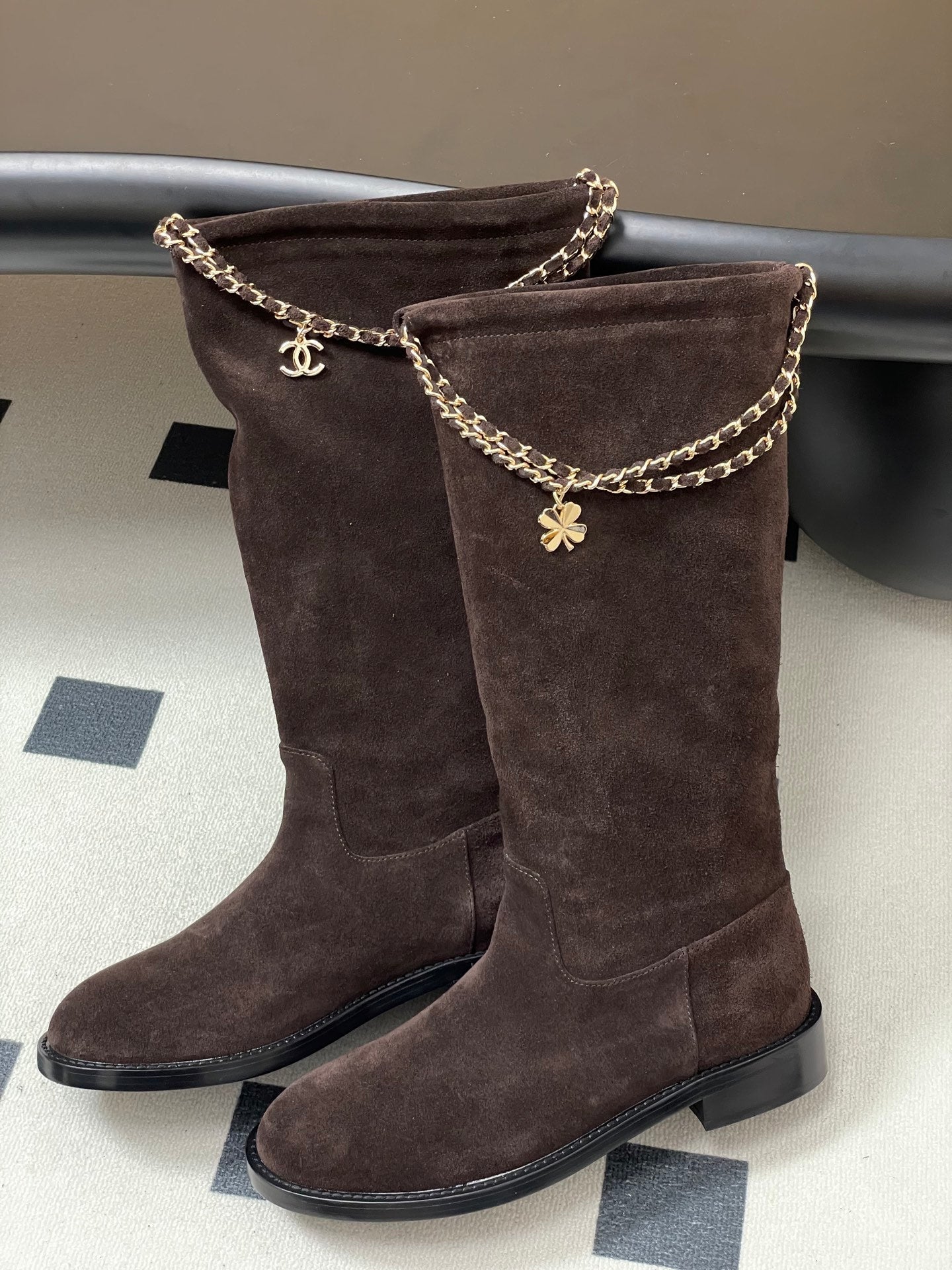 Chain boots suede short boots