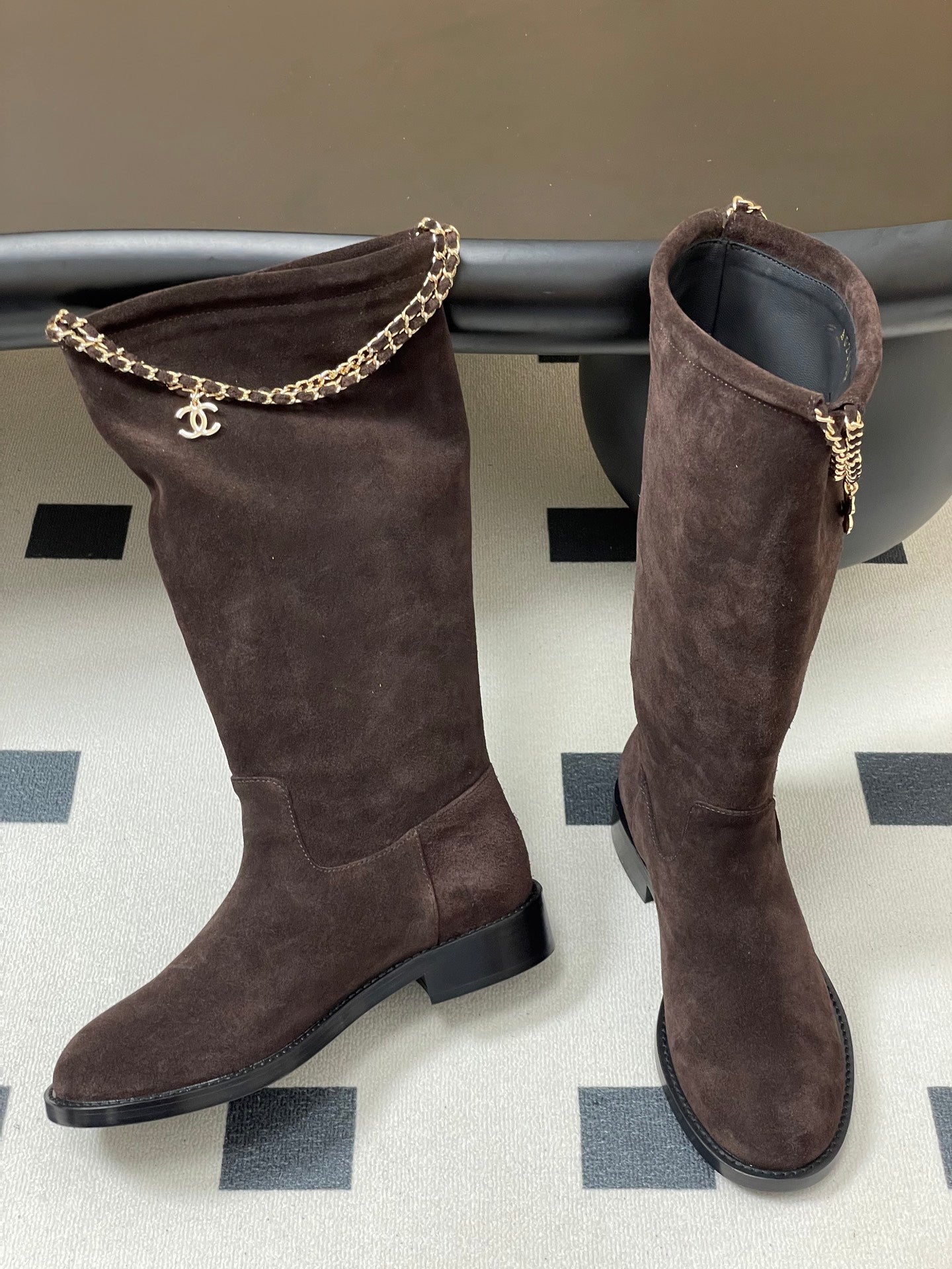 Chain boots suede short boots