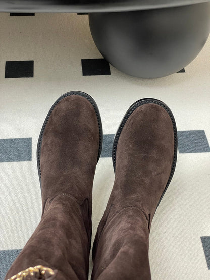 Chain boots suede short boots