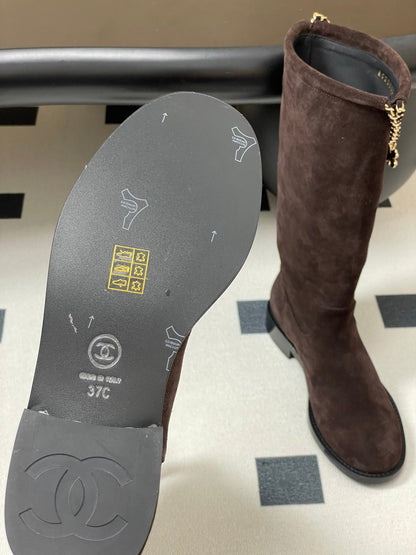 Chain boots suede short boots