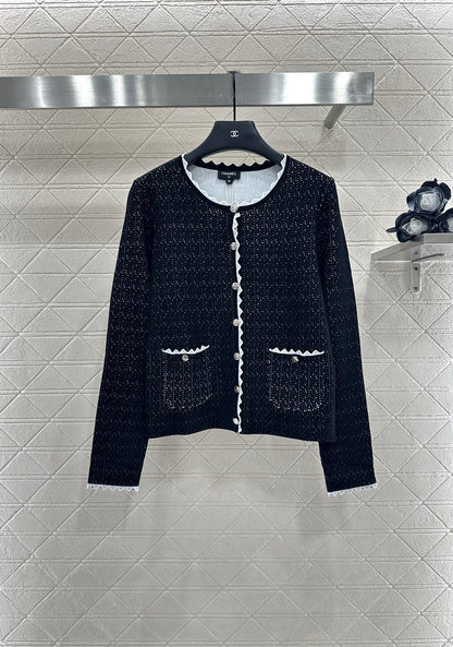 25fw Double layered knitted cardigan